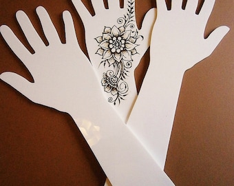 Acrylic (Perspex) Henna Mehndi Practice Hand