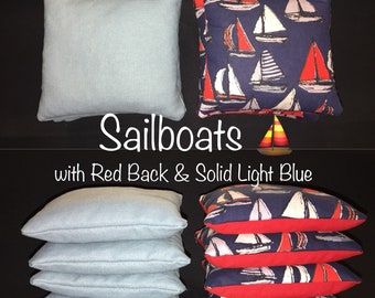 Sailboats with Solid Light Blue