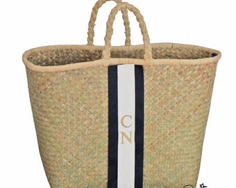 Monogramm Shopper Korb *** gestickte Initialen *** personalisierte Tasche