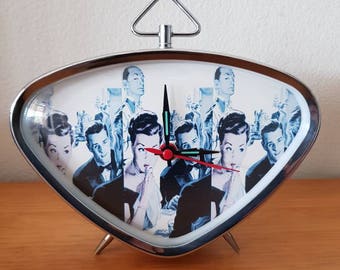 Retro Alarm Chrome/Glass Clock/Working