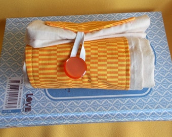 ECO Friendly Folding Shopping Bag With Yellow Decorative Band Market Bag