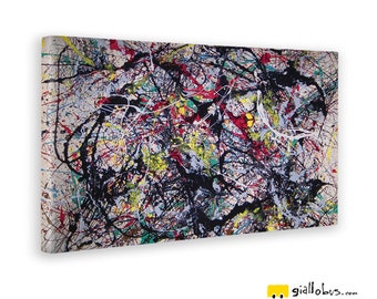 Abstract paintings-Jackson Pollock-Number 34-BUS Yellow