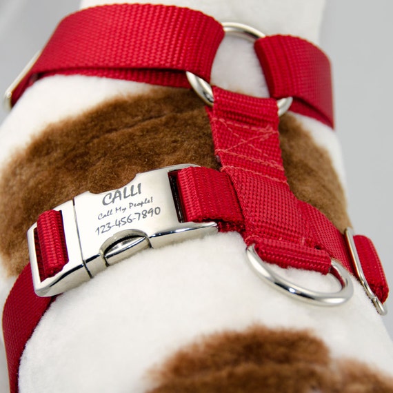 Adjustable Dog Harness No-Choke Personalized Pet ID Tag