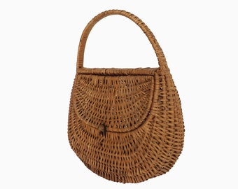 Vintage rattan - Antique rattan handbag purse