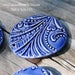 Handmade Pottery Bead in Bright Mirror Blue