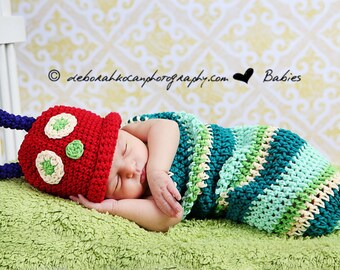 Newborn Baby Caterpillar Photo Prop, Hallowen Baby Costume
