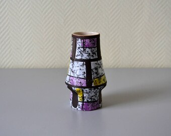 German West Germany Vase / small vintage enamelled vase 70s