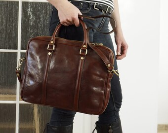 Leather handbag tote purse shoulder bag Ria size L
