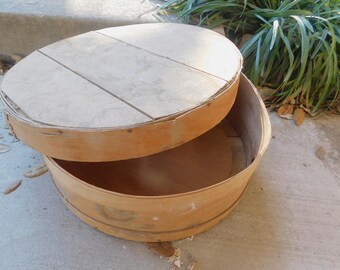 ON SALE -Wooden Cheese Box, Colby Cheese Box, Vintage Cheese Box, Wisconsin Cheese Box, Round Cheese Box