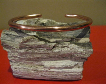 Coated copper cuff bracelet