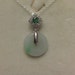 White Green Jade Necklace Pendant, Silver Jade Pendant, Jade Pendant Necklace, 925 Sterling Silver chain, Genuine White Green Jade
