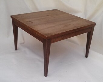 SOLD Magazine Table, Industrial, Mod Table, 12" high Danish Modern Table, Mid Century Modern, Teak Table.