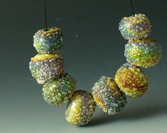 Lampwork beads/SRA lampwork/beads/raku/frit/organic/earthy/