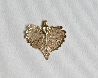 Small Gold Electroplated Leaf Pendant