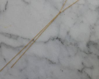 Simple Gold Chain Lariat Necklace | Delicate Y necklace Long Lariat Necklace Gold Necklace Long Lariat Gold Y Necklace Gold Lariat Simple