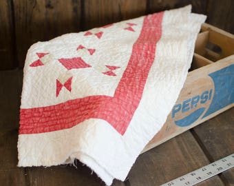 Photo Prop Vintage Quilt Layer / Mini Blanket - Newborn / Toddler Photography Prop Layer, Basket Stuffer quilt top quilt topper quilt piece