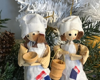Scandinavian Straw Sisters Christmas Ornament