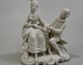 White Glazed Saxon Porcelain Figurine Potschappel