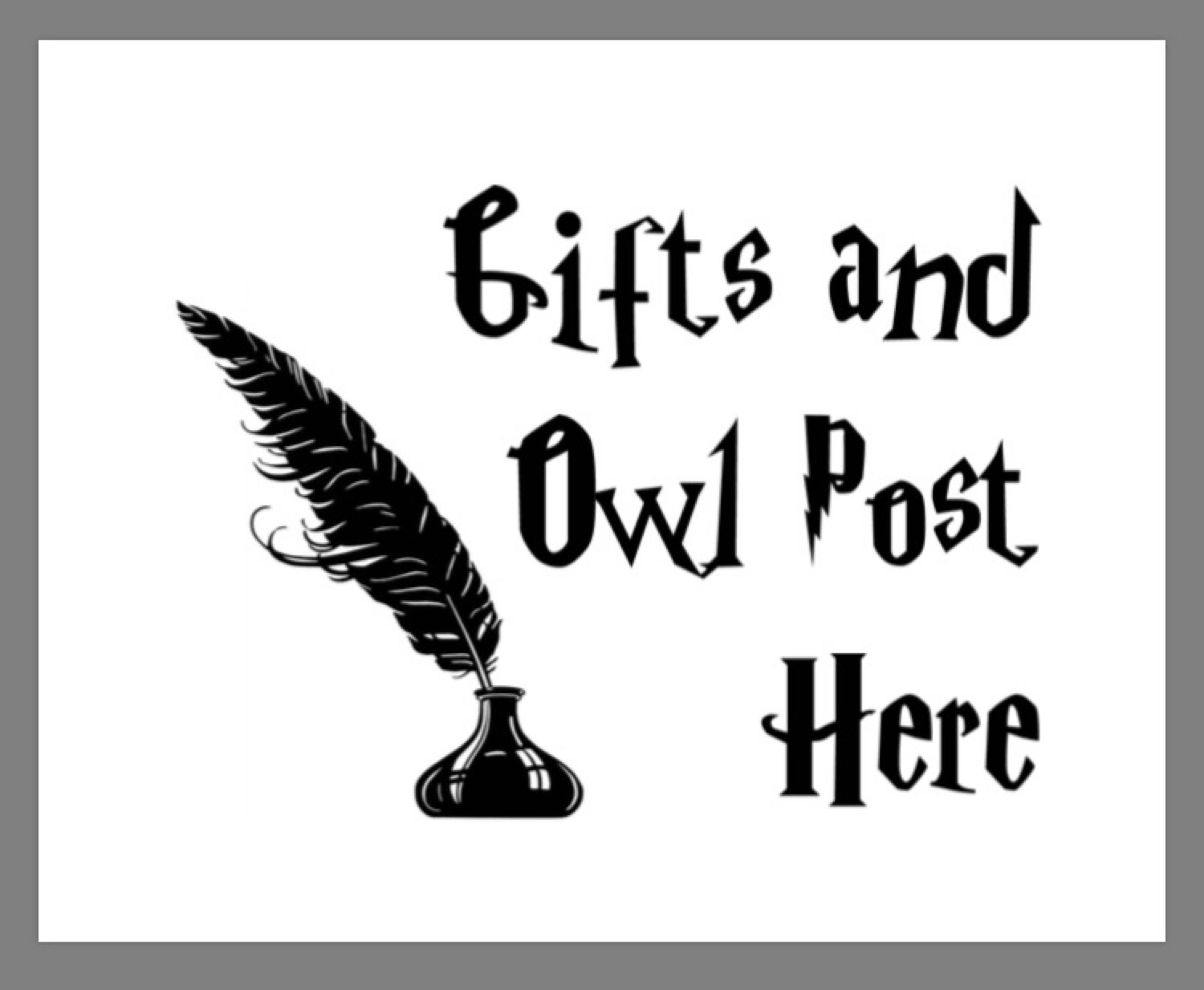 PRINTABLE 5x7 Harry Potter Gifts and Owl Post Here SIGN