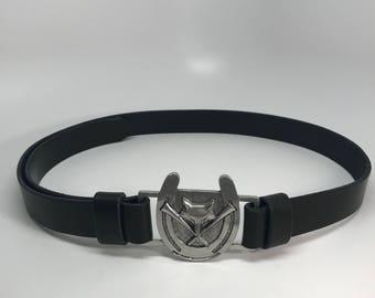 Fox Hunt Belt, Hunt Belt, Equestrian Belt, Horse Belt, Fox Hunting Belt, Adjustable Belt, Leather Belt, Black Leather Belt, Belt, Belts