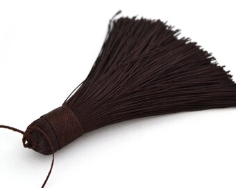 Dark brown 7-8 cm polyester tassel