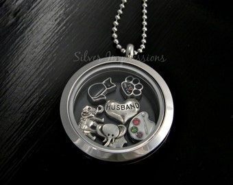 Pick 6 Charms of your choice / Floating Locket / Memory Locket / Hand Stamped Jewelry