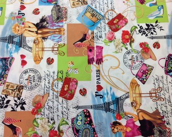 Timeless Treasures Fabric Paris-C 28" piece LAST PIECE
