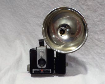 Kodak Brownie Hawkeye Camera, Kodalite Flasholder, Vintage Retro Photography Salvage