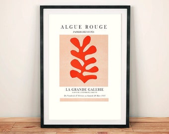 RED LEAF POSTER: Matisse Inspired Algue Rouge Gallery Exhibition Print