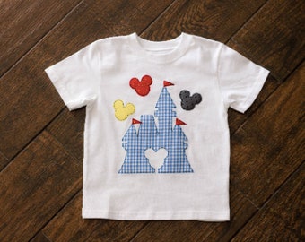 Disney Castle Shirt and Blue Gingham Shorts Set