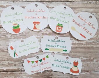 Christmas Baked Goods Tags, Christmas Tags, Baked with Love, From My Kitchen to Yours, Home Baked, Baked Goods Gift Tag, Food Tags, Jar Tag
