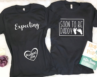 Pregnancy Reveal shirts, Couples pregnancy Announcement shirts, Daddy to be Shirt, Couples shirt, Soon to be Daddy, Mom to Be, Expecting