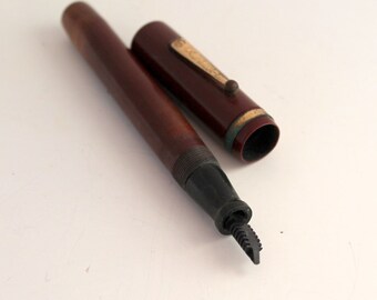 Salz Brothers Fountain Pen, Vintage Writing Pen, Brown Celluloid, For Restoration and Repair