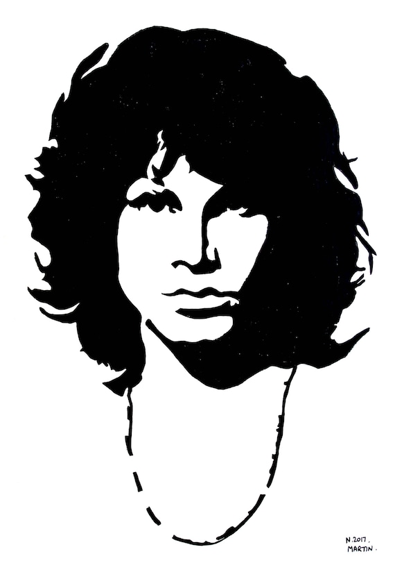 Jim Morrison hand-drawn drawing / painting