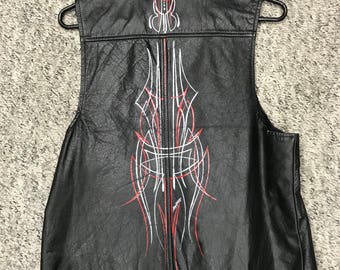 Men's leather Pinstriped Vest