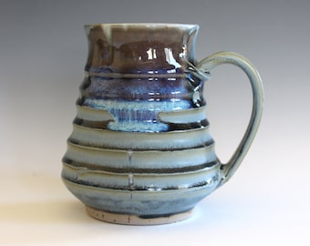Pottery Coffee Mug, 18 oz, unique coffee mug, handmade ceramic cup, handthrown mug, stoneware mug, wheel thrown mug, ceramics and pottery