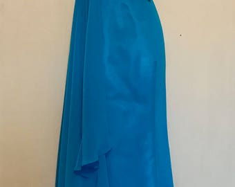Vintage One Shoulder Deep Teal Chiffon Dress LV0089