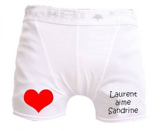 White Boxer man hearts and name like personalized with name