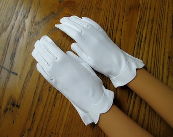 Vintage White Gloves, Bridal Gloves, Vintage Gloves, White Dress Gloves, Short Gloves, Cotton, Dress Gloves, Wedding Gloves, Vintage Fashion