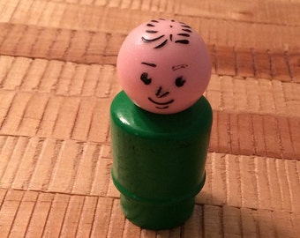 Vintage Fisher Price Little People - Man (Wooden Base)