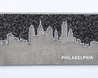 Philadelphia Skyline String Art, Philadelphia Skyline, Philadelphia Art, Pennsylvania Art