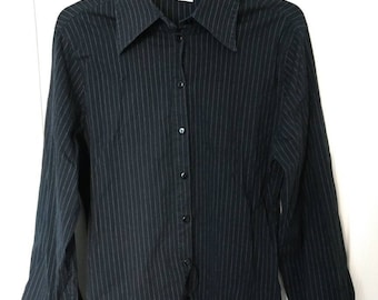 Petite black striped shirt