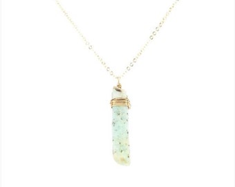 Amazonite Wire Wrapped Necklace