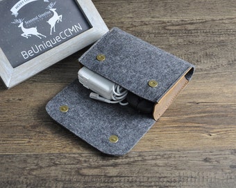 Felt Charger case,Cosmetic pouch,Ditty bag,Make-up Case,Travel pouch,Mouse case,Charger Pouch, USB Storage Bag, Charger Storage,Camera Case