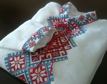 Vyshyvanka for boys Ukrainian Shirt with Embroidery 100% linen Kid's vyshyvanka