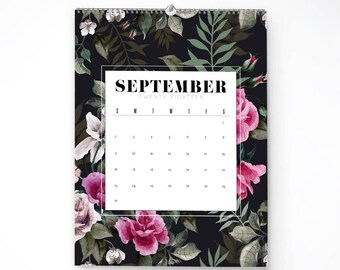 2018 Monthly Wall Calendar, 11x14, Wall Calendar, Watercolor Flower Gifts for Her (cal0011)