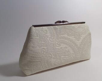 Lace Look Clutch in Cream Color