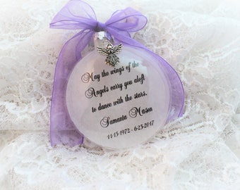 Memorial Christmas Ornament May the Wings of the Angels, Free Personalization and Charm