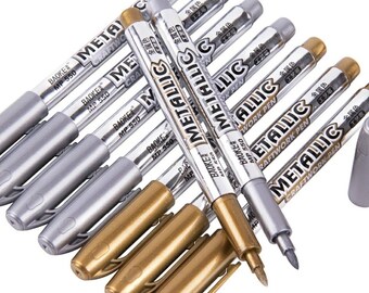 Metallic Marker, Metallic Pen, Brush Marker, Gold Marker, Silver Marker, Glitter Pen, Calligraphy Pen, Brush Lettering, Card Making