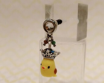Baby Chick Cell Phone Charm, Handmade Cell Phone Dust Plug, Cell Phone Charm